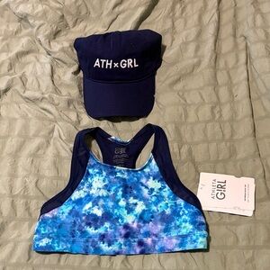 ATH x GRL Blue Tie-Dye DayBreak Bikini top and Cap Set!